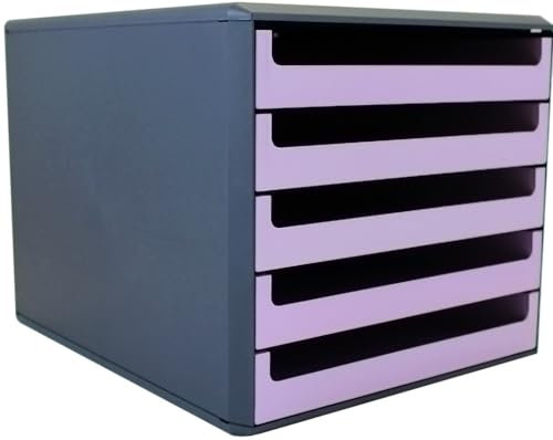 Schubladenbox, Gehäuse Anthrazit, Recycling Blauer Engel, Lavendel