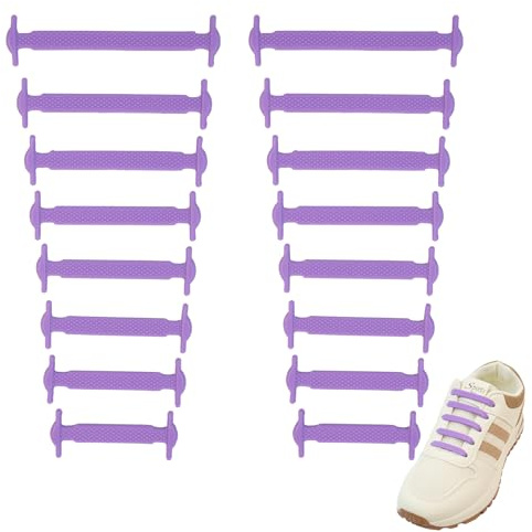 SUBAUM No Tie Lacets Chaussures pour Adultes et Enfants,Lacet en Silicone Élastiques Sans Nœud,Facile Lacets Sans Laçage pour Baskets,Chaussures de Running,Sneakers et Bottes,Violet