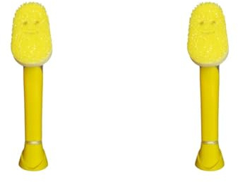 Scrub Daddy Dish Daddy Geschirrspüler Seifenspender Tellerwäscher Texturwechsel mit Standfuß Gelb (Packung mit 2)