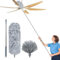 Fogray Extendable Feather Duster on a Stick, Bendable Microfiber Duster with Extra Long Telescopic Extension Pole and Cobweb Brush Extendable, Washable Dusters for Cleaning Roof, Ceiling Fan, Cobweb