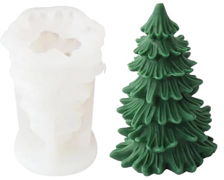 Silikon-Weihnachtsbaum-Kerzenform zum Basteln, Weihnachtsbaum-Kerzenherstellung, wiederverwendbare Weihnachtsbaumkerzen-Silikonform, Weihnachtsbaum-Form, Kerzenform für Wachs, großes Weihnachten