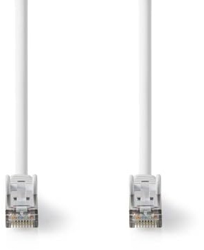 Nedis Cavo di rete Cat 8.1 - S/FTP - Connettore RJ45-20 m - Rotondo - LSZH - Bianco - Etichetta