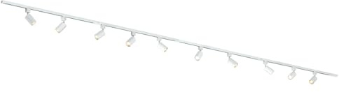 Qub Focus III Monophasé Luminaire Plafonnier LED – 600cm - 10x GU10 Spot Sur Rail - 6x 1m Barre de Spot Plafond – I-Form - Plafonnier intérieur Blanc Moderne – Spots et Rails de Spots