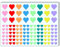 3000 Stück, 12mm & 25mm - Herz Aufkleber Bunt, Sticker Herzen - 2 Größen, 8 Farben