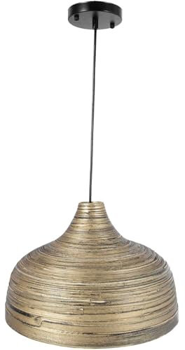 VIVANNO Deckenlampe Deckenleuchte Bambus SOLARI 38x25 cm gold