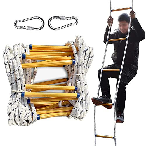 UKLULUAMZ Fire Escape Ladder, Fire Escape Rope Ladder, Emergency Escape Ladders for Home, Easy To Deploy & Store