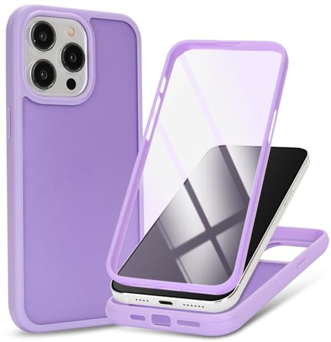 Zouzt Matte for iPhone 15 Pro Max Case 6.7 Screen Protector, Light Purple