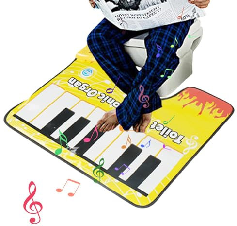 TQEBWUS Toiletten Klavier Bodenmatte - Klavier Bodenmatte Mit Klavierklang- Toilet Electronic Organ, Toe Tapping Musical Keyboard Toilettenvorleger Badematte, Neuheit Toilettenteppichmatte