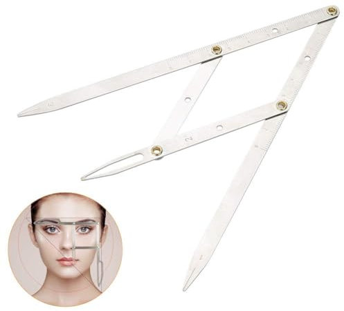 CYSFETENA Eyebrow Measuring Ruler,Faltbares Edelstahl Augenbrauen Lineal mit Golden Ratio für Präzise Augenbrauen Messung,Ideal für Augenbrauen-Tattoo Microblading Permanent Makeup