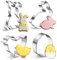 JIAWWAN Formine per Biscotti di Pasqua, 4 Pezzi Stampi Biscotti Pasquali, Taglia Biscotti Pasquali, Stampo Biscotti Coniglio, Tagliabiscotti Pasqua Acciaio Inossidabile, Conigliettos, Uovo, Pulcino