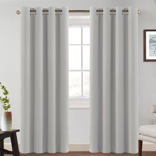 BellaHills Tende Oscuranti per Interni Isolanti Termiche con Anelli Tenda Finestra per Camera da Letto e Soggiorno Tende per Salotto Moderne, 2 Pezzi 132L x 240A cm, Pietra Pomice