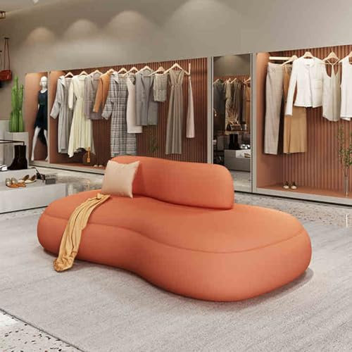 Modulares Sektionalsofa – luxuriöses geschwungenes Design, kratzfeste, bequeme weiße Ledercouch für Wohnzimmer oder Büro