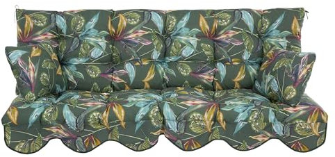 PATIO Hollywoodschaukel Auflage 170x50 cm Bora Bankauflage für Sitzfläche Rückenlehne mit Schnüren Volant vorne