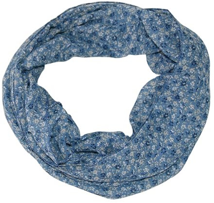 beybey® Blümchen Damen Loop Schal aus Seide und Baumwolle und in herrlichen Farben. (blau)
