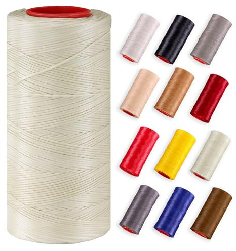 Premium Ledergarn gewachst (250 Meter) – Extra stark & langlebig – Profi Nähgarn für Leder, Outdoor, Polster, Autositze, Segeltücher & robuste DIY Projekte (beige)