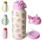 bottlebottle Insulated Water Bottle 950ml(32oz) Stainless Steel Sports Water Bottles with Straw Dual-use Lid Drink Flask Design for Gym with Pill Box (Sweet Oasis)