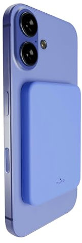 Puro Slim Power Mag Power Bank 4200 mAh, kompatibel mit MagSafe, ultradünn 1 cm, kabelloses Aufladen, Typ-C-Anschluss, für iPhone 12 und höher, Blau