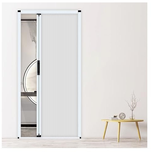 porta a soffietto da interno Porte A Soffietto Interne Bianche 200 Cm, Disegno A Nido D'ape - Porta Divisoria Pieghevole Su Misura, Senza Foratura - Porte Pieghevoli Invisibili Interne Per Cucina(70x2