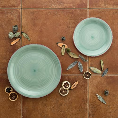 Vidrios de Levante - Set 18 Platos Porcelana Color Turquesa