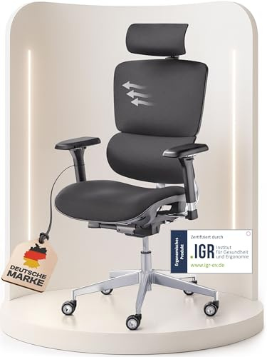 WINTONCOVE Arthur Bürostuhl Ergonomisch [VERGLEICHSIEGER] Drehstuhl 150kg | Schreibtischstuhl Ergonomisch | Komfortabler Gaming Stuhl | Bürostuhl Testsieger für höchsten Komfort und Ergonomie