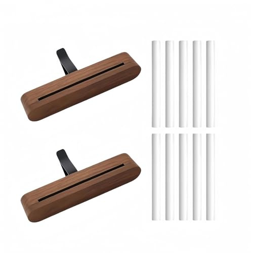 2PCS Car Air Freshener Vent Clip,Personalised Wooden Drift Diffuser with Refill Sticks, Custom Car Air Fresheners for Auto Office Kitchen,Wood Car Freshener,with 10 Cotton Cores Gift
