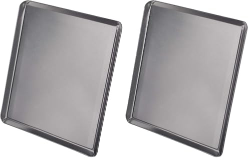 Chef Aid Antihaft-Backblech, Ideal für Kekse und Lebkuchen, 31 x 27 x 0,5 cm, Grau (Packung mit 2)