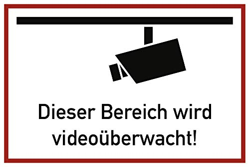 Schild Dieser Bereich wird videoüberwacht  Alu 20 x 30cm