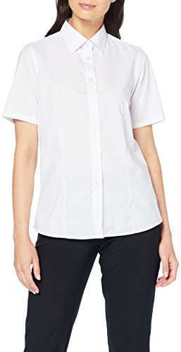BP 1562-682-21-32 Frauenbluse 1/2 Ärmel, 1/2 Ärmel mit Hemdblusenkragen, 125,00 g/m² Stoffmischung mit Stretch, weiß, 32