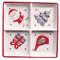 Excelsa Xmas Country Style Piatto 4 Scompartimenti, Ceramica, Bianco/Rosso