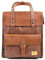 DokinReich Retro PU-Leder Vintage Rucksack Wanderrucksack Backpack Damen Herren Schultertasche für 13 Zoll Laptop Braun
