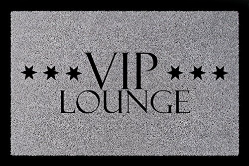 Interluxe SCHMUTZMATTE Fußmatte VIP Lounge Türvorleger Geschenk Flur Eingang 60x40 cm Hellgrau