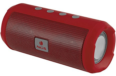NGS Roller Tumbler 6 W Rouge – Enceintes Portables (6 W, sans Fil et Filaire, Bluetooth/USB, Rouge, Cylindre, Caoutchouc)