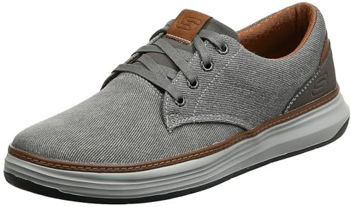 Skechers Canvas Moreno-Zapatos Oxford de Lona para Hombre, marrón, 48.5 EU