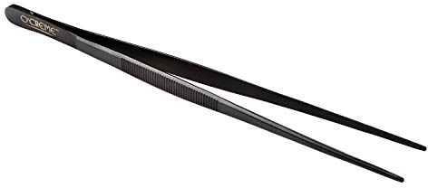 O'Creme Kitchen Tweezer Tongs Stainless Steel Serrated Tips 10 In