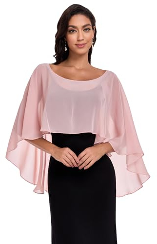 Pukguro Chiffon Wrap Shawls Capes for Evening Dresses Wedding Bridal Bolero Shawl Wraps for Women