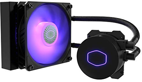Cooler Master MasterLiquid ML120L V2 RGB CPU Kühler - Wasserkühlung mit ultra-starken Lichteffekten, 120-mm-SickleFlow-Lüfter, schwarz