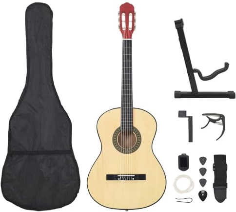 vidaXL 12-tlg. Klassische Gitarre für Anfänger 4/4 39 Konzertgitarre Einsteiger Gitarre Jugend Gitare Klassikgitarre Saiteninstrument