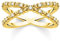 THOMAS SABO Ring Kugeln mit weißen Steinen gold vergoldetes Silber TR2318-414-14-60