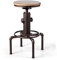 GOPLUS 1Pc Tabouret de Bar Industriel, Chaise de Bar Vintage en Bois et Metal, Chaise Haute Cuisine avec Pieds Antidérapants et Repose-Pieds, Hauteur Réglable de 60-75CM