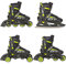 RAVEN Profession 4in1 Inlineskates Triskates Rollschuhe Schlittschuhe Inliner für Kinder und Erwachsene verstellbar (Black/Lime, 38-42 (25cm-27,5cm))