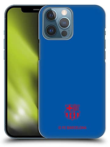 Head Case Designs Licenciado Oficialmente FC Barcelona Azul Crest Patterns Carcasa rígida Compatible con Apple iPhone 13 Pro MAX