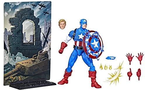 Marvel Legends Series 20th Anniversary Series 1 Captain America, 15 cm große Action-Figur zum Sammeln mit 14 Accessoires