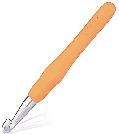 Uncinetto da 10 mm, manico ergonomico per mani artrite, ferri da maglia extra lunghi per principianti e filati per uncinetto (10 mm)