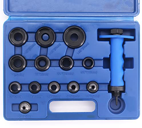 Yuhtech Lot de 14 perforatrices creuses 5-35 mm pour cuir avec poignée de perçage