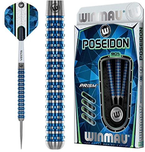 WINMAU Poseidon 23 Gramm Profi Stahlspitze Wolfram Dartpfeile mit Flüge und Stiele (Wellen)