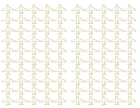 100Pcs Papierklammern Binder Clips Gold niedlich Flugzeug geformt Metall Büroklammer tragbar Anti-Rost Galvanik Büroklammern für Büro Schule Dokument