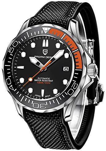 Pagani Design 007-Modell Herren-Automatikuhr | japanisches Uhrwerk, drehbar, Keramik-Lünette, Edelstahl, wasserdicht, selbstaufziehend, Armbanduhr