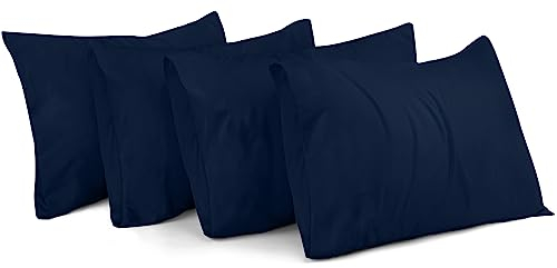 Utopia Bedding - Kissenbezug 30x50 4er Set - Kopfkissenbezug 30 x 50 aus 100% gebürsteter Mikrofaser mit Umschlagverschluss - Falten-, verblassen- und schmutzabweisende Kissenbezüge 30x50 - Marineblau