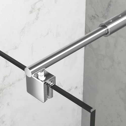 Boromal Haltestange Duschwand Haltestange für Duschwände Stabilisierungsstange Haltestange rund Stabilisator für Glasdicke 8-10 mm Dusche Duschwand Edelstahl 73-120cm (2 Stück)