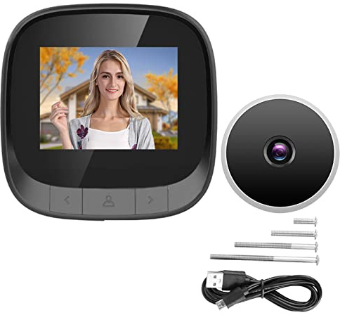 Digital Door Viewer, 2.4in Smart Visual Video Peephole WLAN Electronic Peephole viewer Security Eye Monitoring Camera with Infrared & HD LCD Screen 90° Wide Angle Support Recording/Snapshot